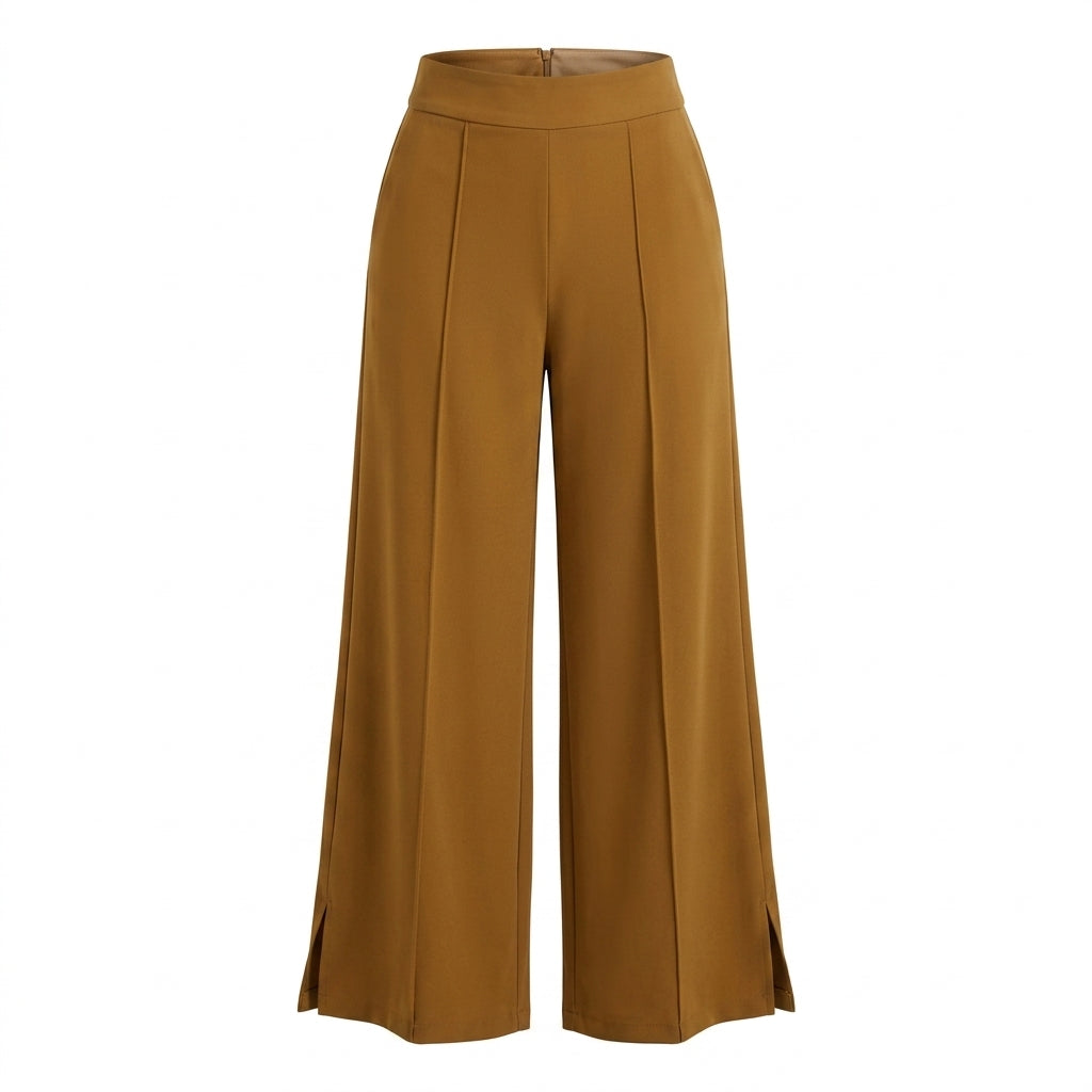Wide Leg Pants With High Rise Waist