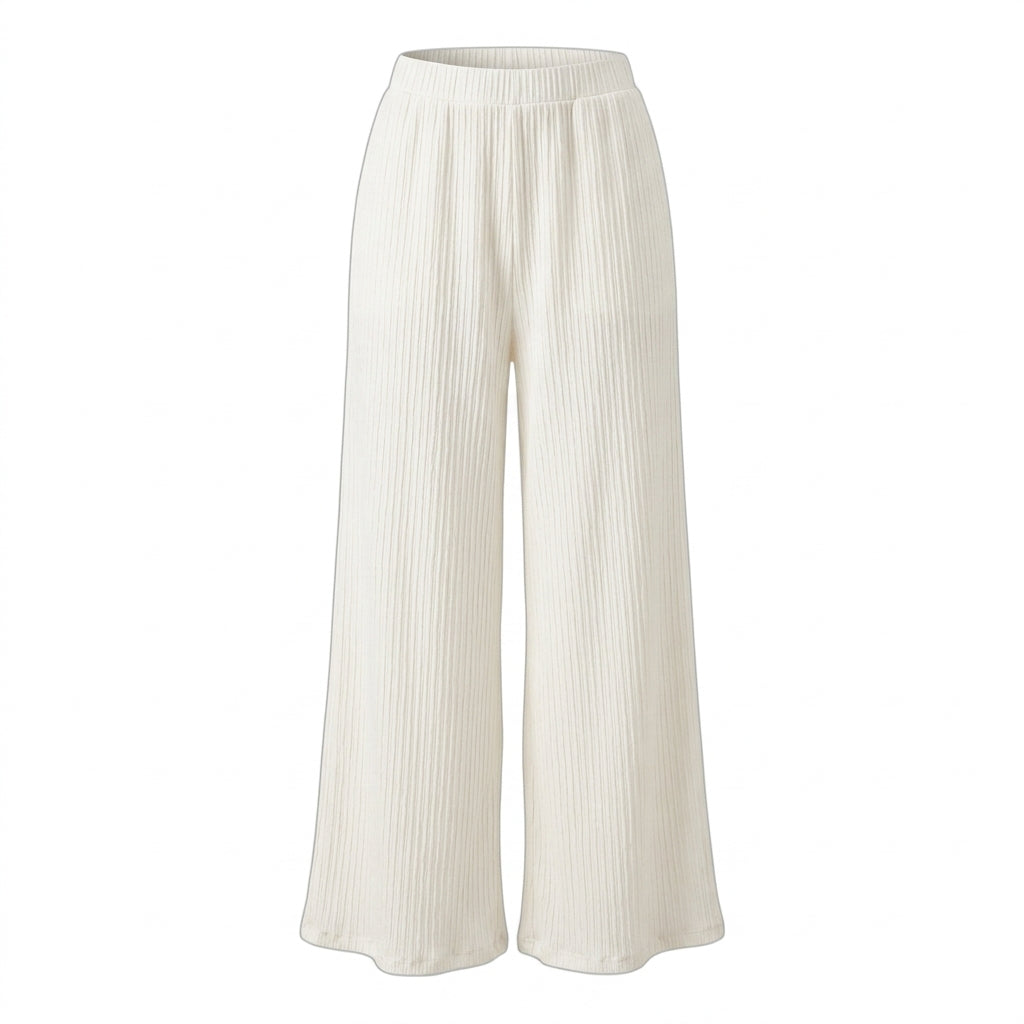 Textured Wide Leg Pants