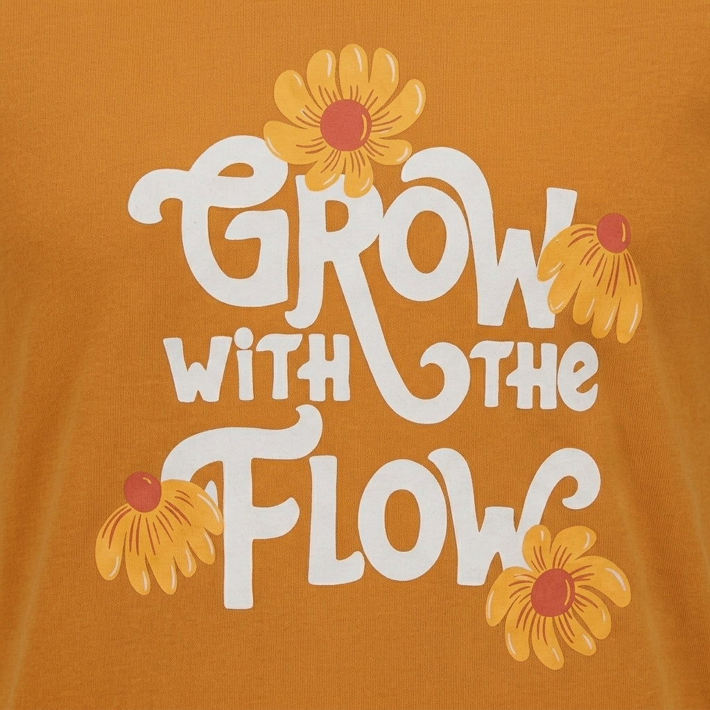 Women Graphic Print Longline T Shirt Dress Grow With The Flow