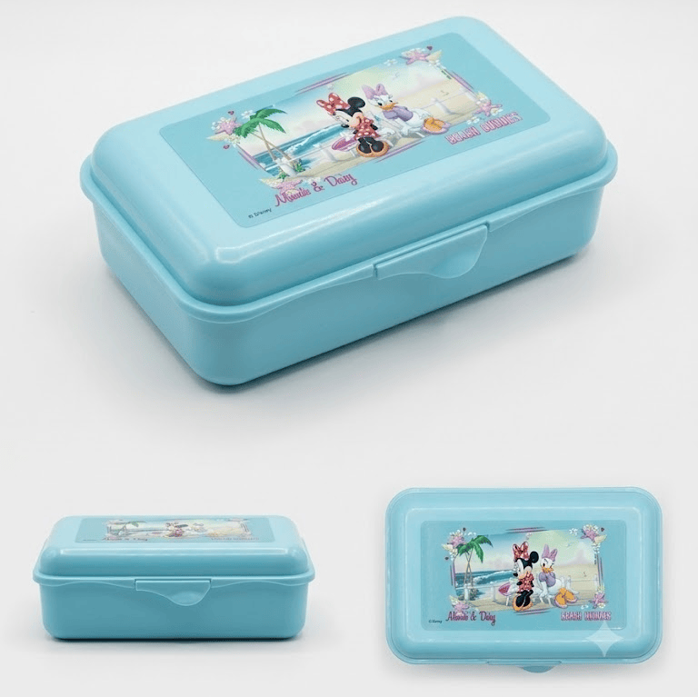 Disney Minnie Mouse Kids Lunch Box Beach Buddies Plastic Food Container