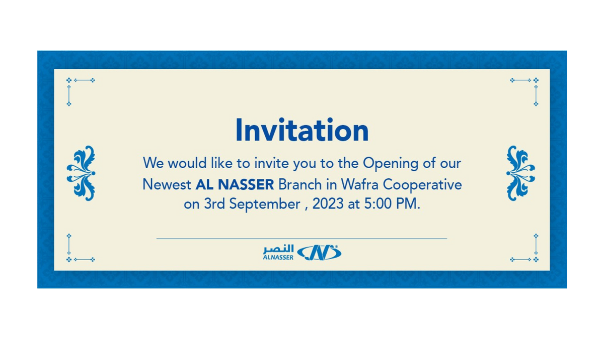 Al Nasser Expands: Join Us for the Grand Opening of Our Newest Branch in Wafra Cooperative!