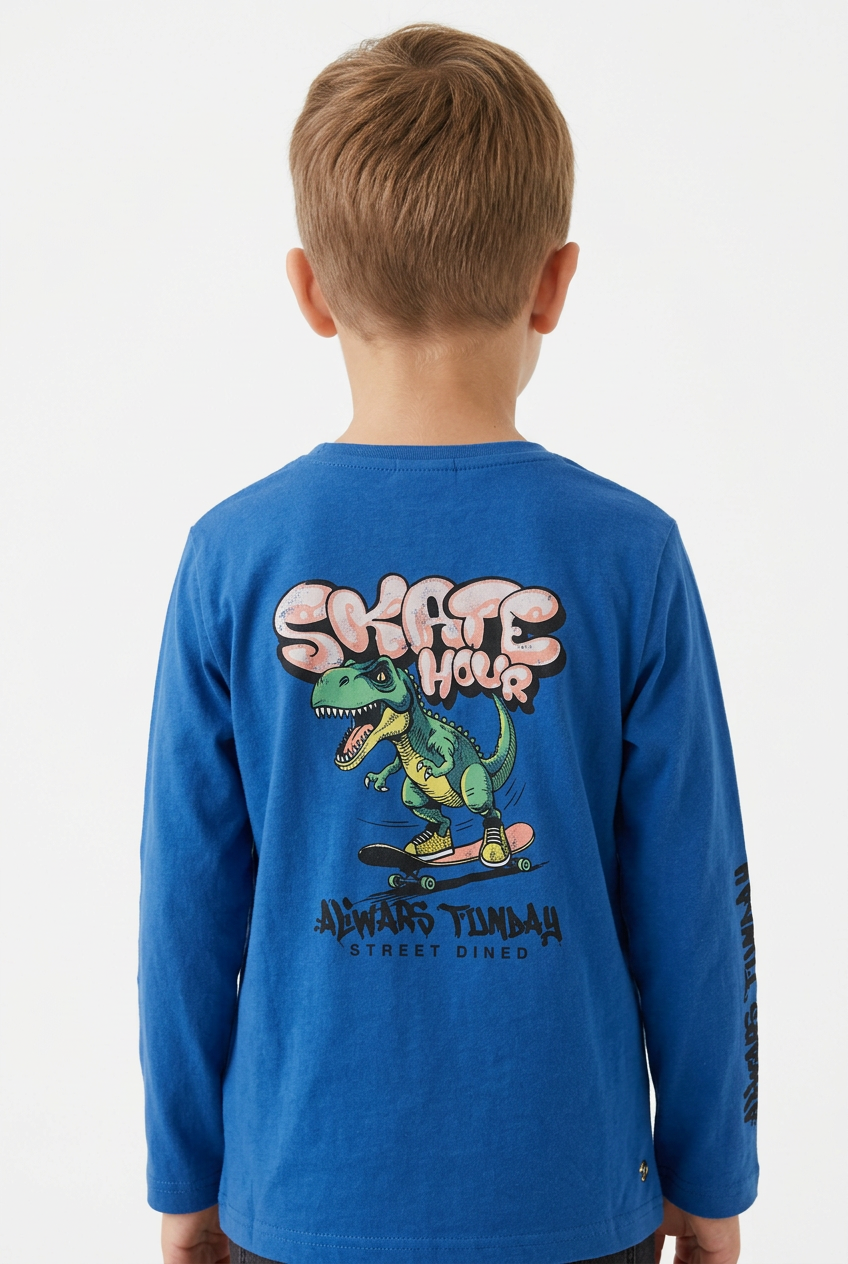 Boys T-Shirt Round Neck Long Sleeve