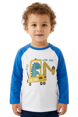 Toddler Boys Printed Raglan Long Sleeve T-Shirt