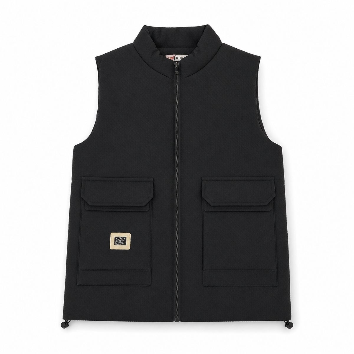 Kids Jacquard Puffer Vest With Flap Pockets