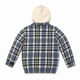 Kids Padded Hooded Plaid Jacket