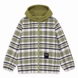 Kids Padded Hooded Plaid Jacket