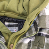 Kids Padded Hooded Plaid Jacket