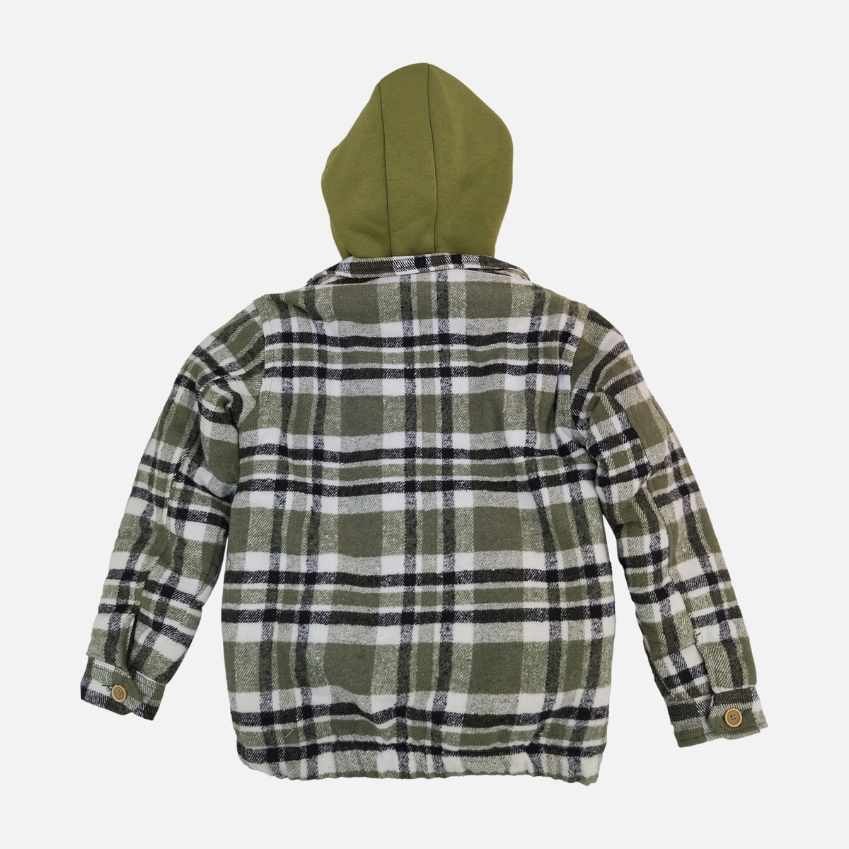 Kids Padded Hooded Plaid Jacket