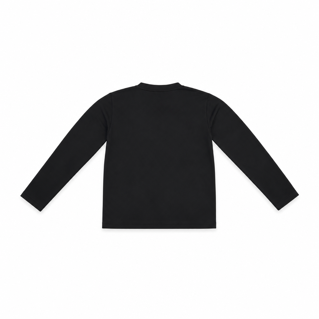 Boys Long Sleeve Performance Sports Top - BLACK