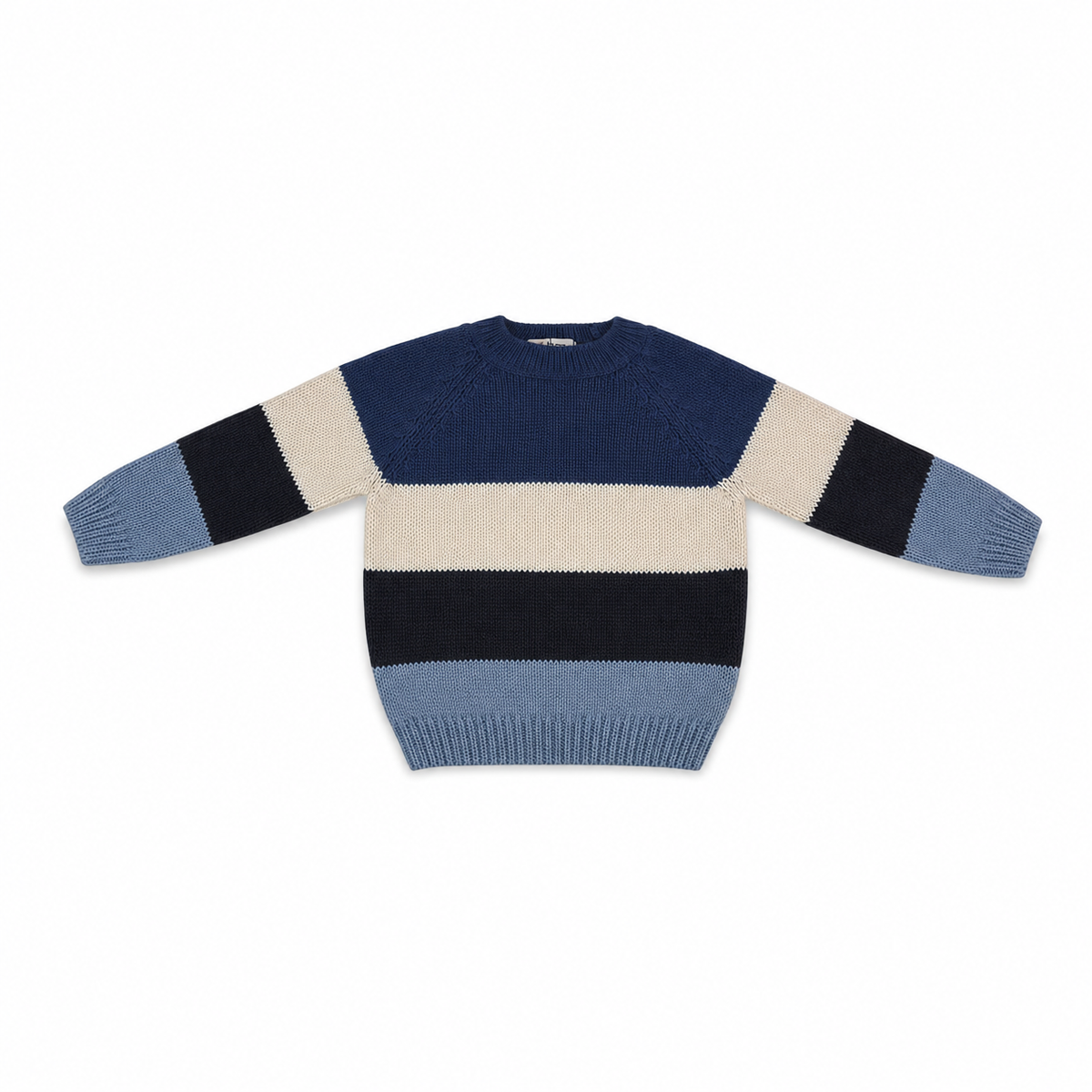 Kids Striped Knitted Crew Neck Sweater