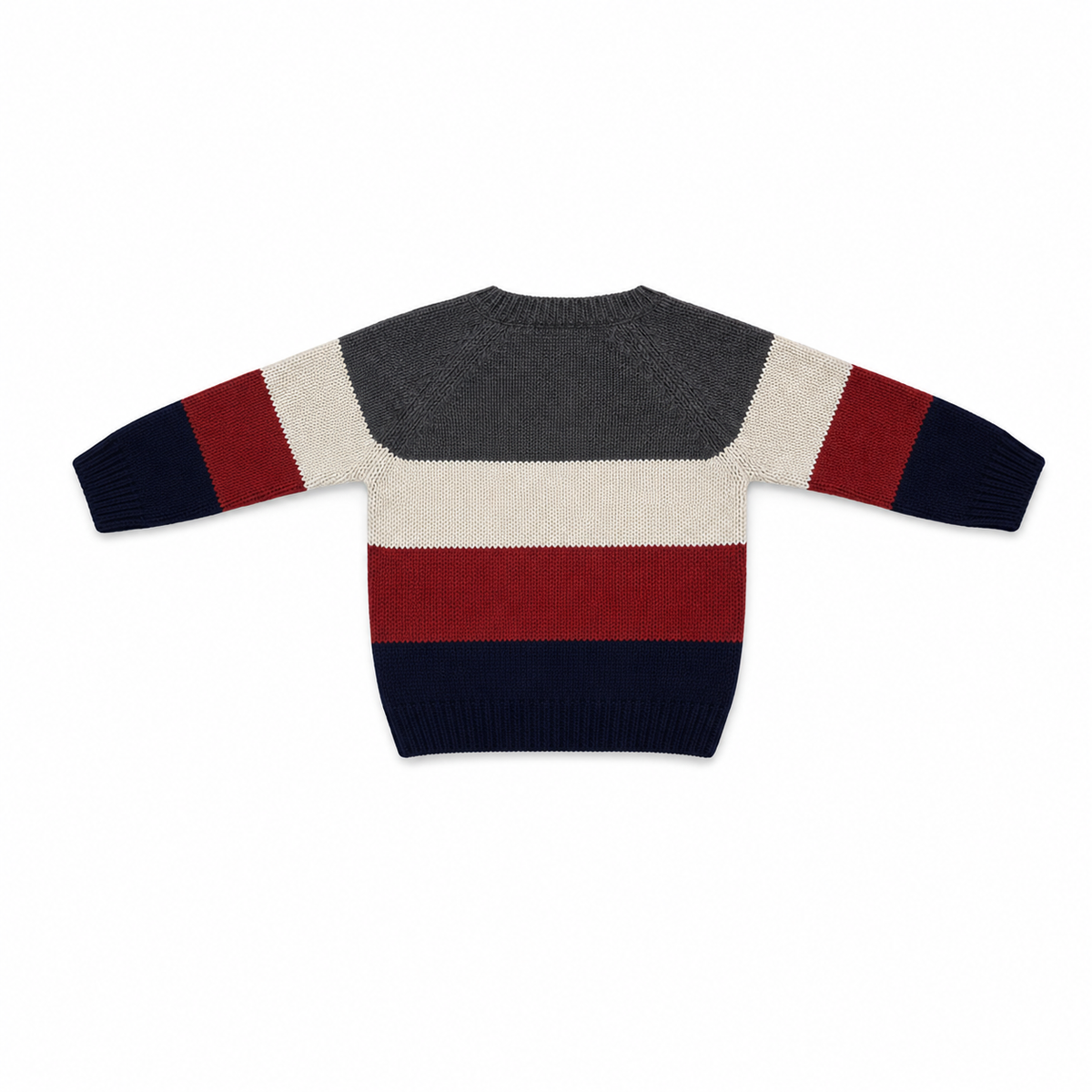 Kids Striped Knitted Crew Neck Sweater