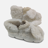 Women Plush Bunny Ear Slipper Boots