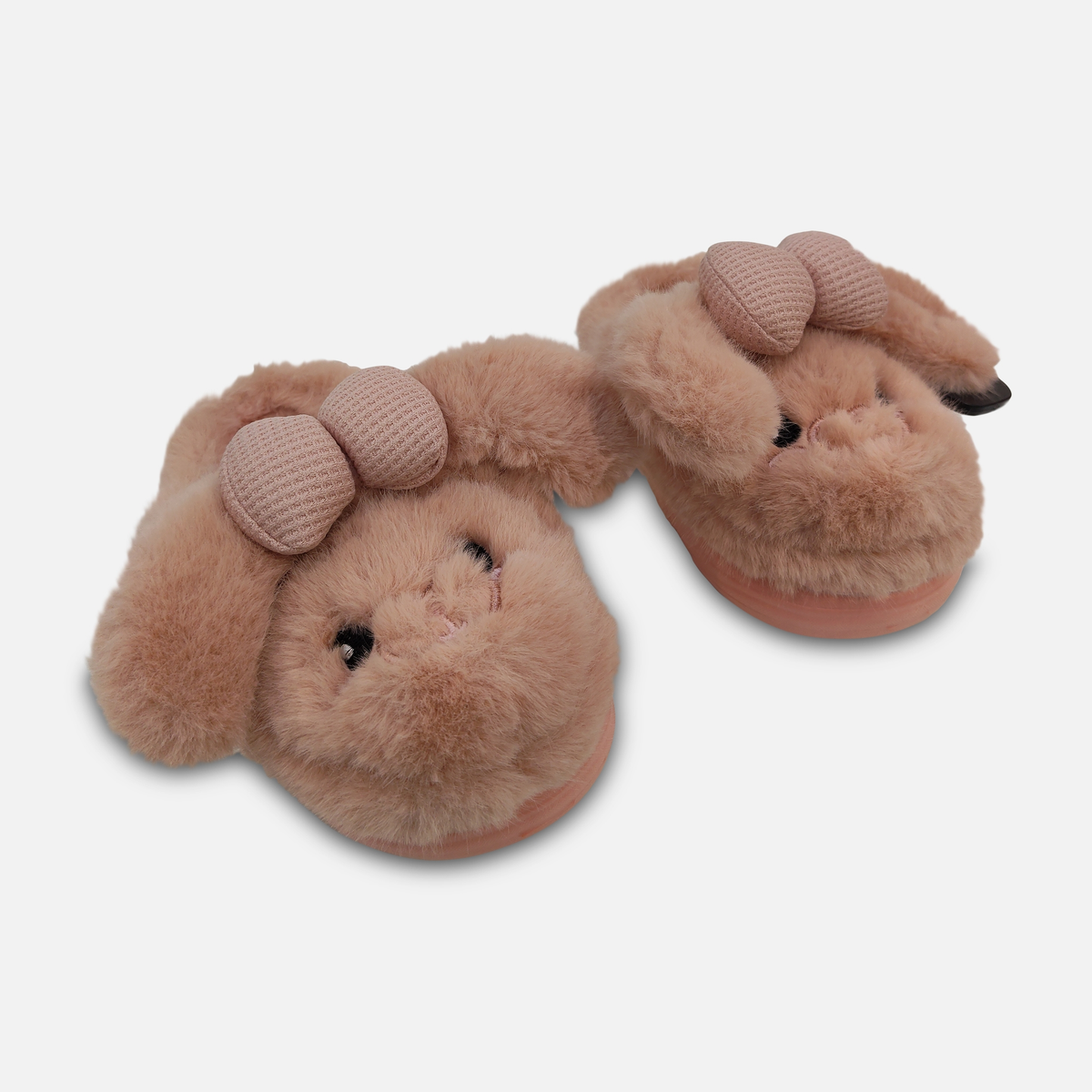 Girls Plush Slippers with Bow