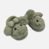 Girls Plush Slippers with Bow