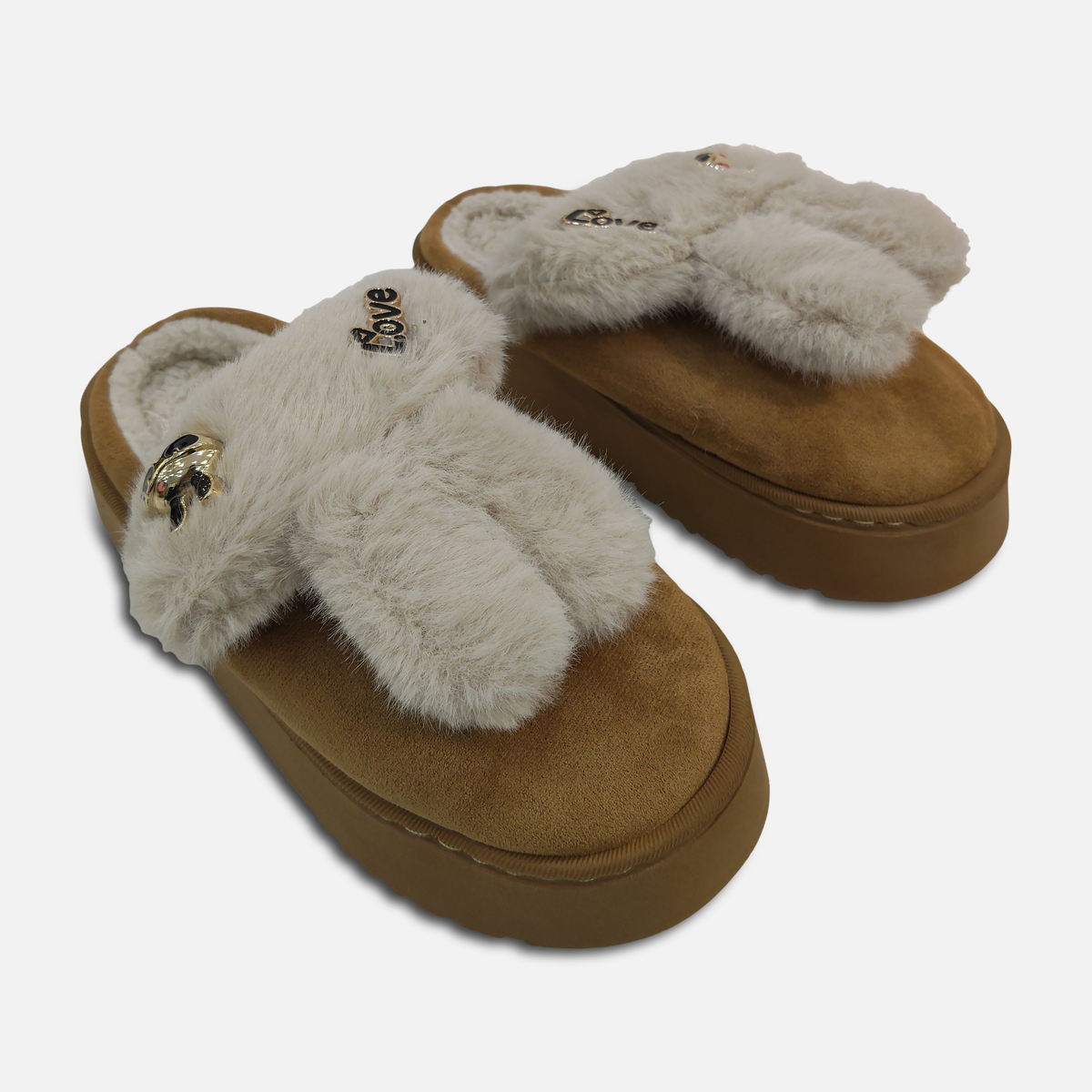 Women Faux Fur Platform Slippers