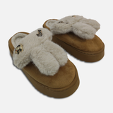 Women Faux Fur Platform Slippers