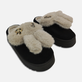 Women Faux Fur Platform Slippers