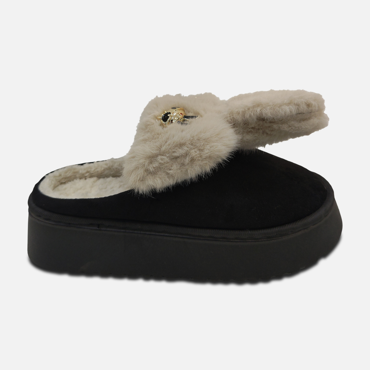Women Faux Fur Platform Slippers