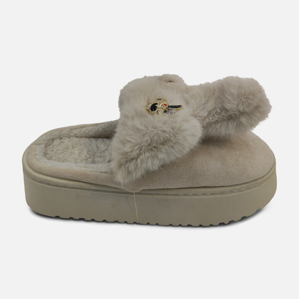 Women Faux Fur Platform Slippers