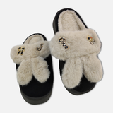 Women Faux Fur Platform Slippers