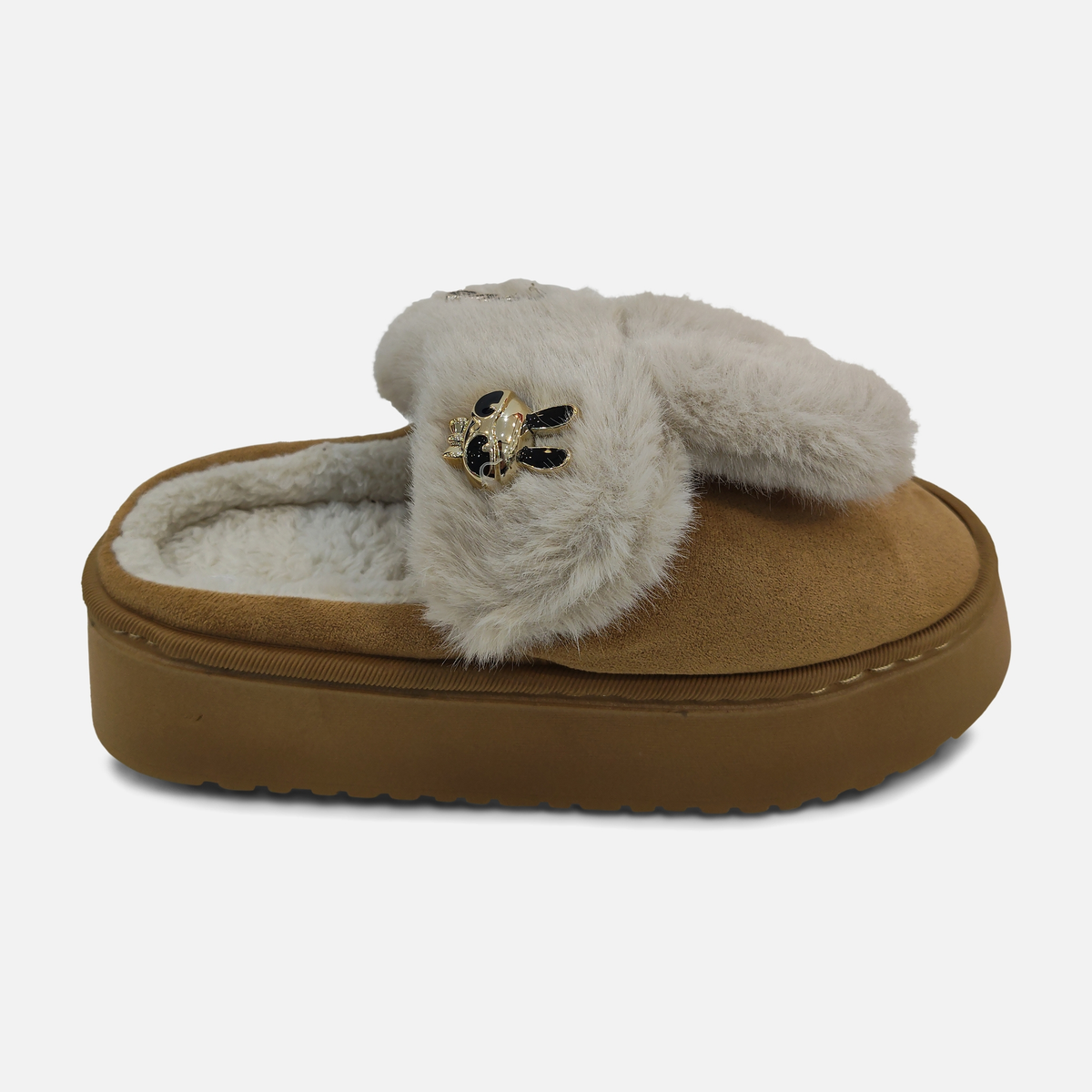 Women Faux Fur Platform Slippers