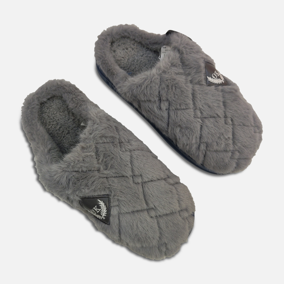 Men Quilted Faux Fur Slipper