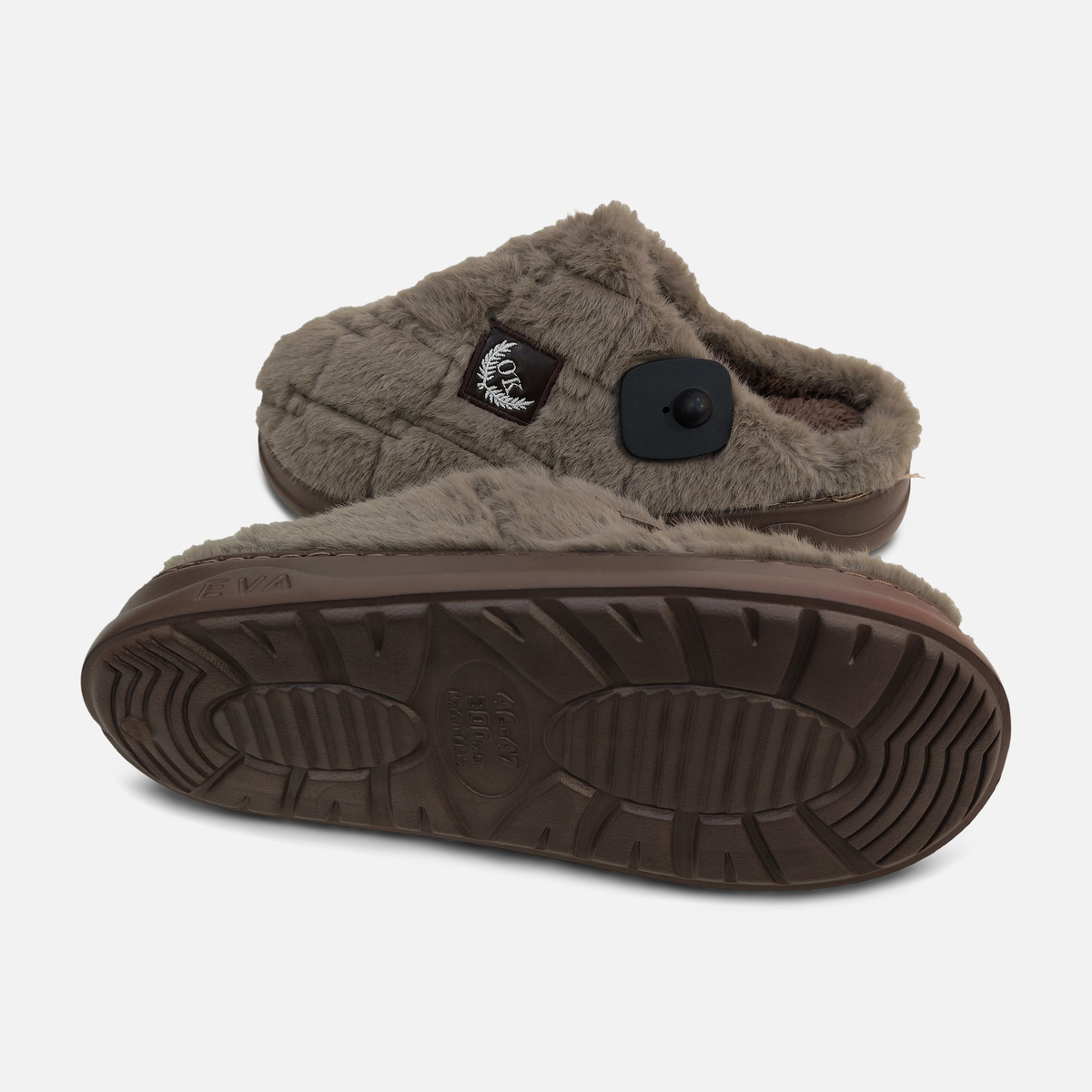 Men Quilted Faux Fur Slipper