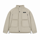 Men Padded Stand Collar Utility Jacket