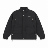 Men Padded Stand Collar Utility Jacket