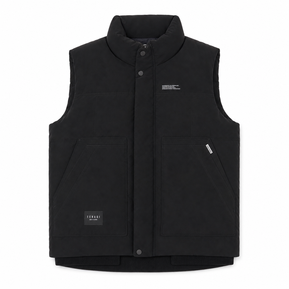 Men Padded Vest Stand Collar