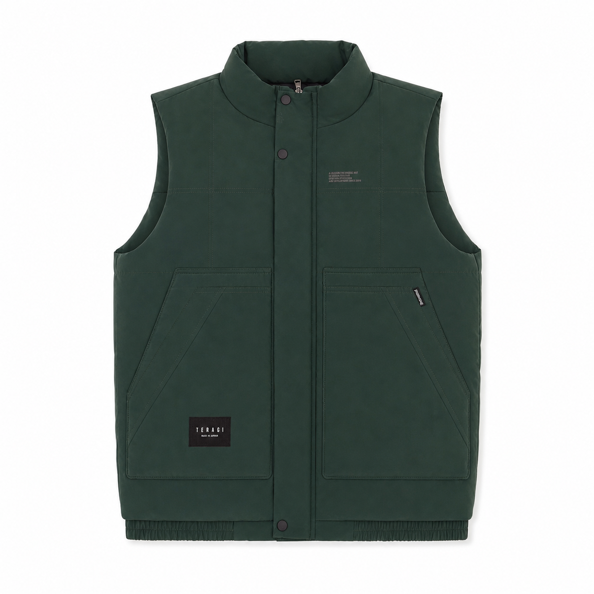 Men Padded Vest Stand Collar