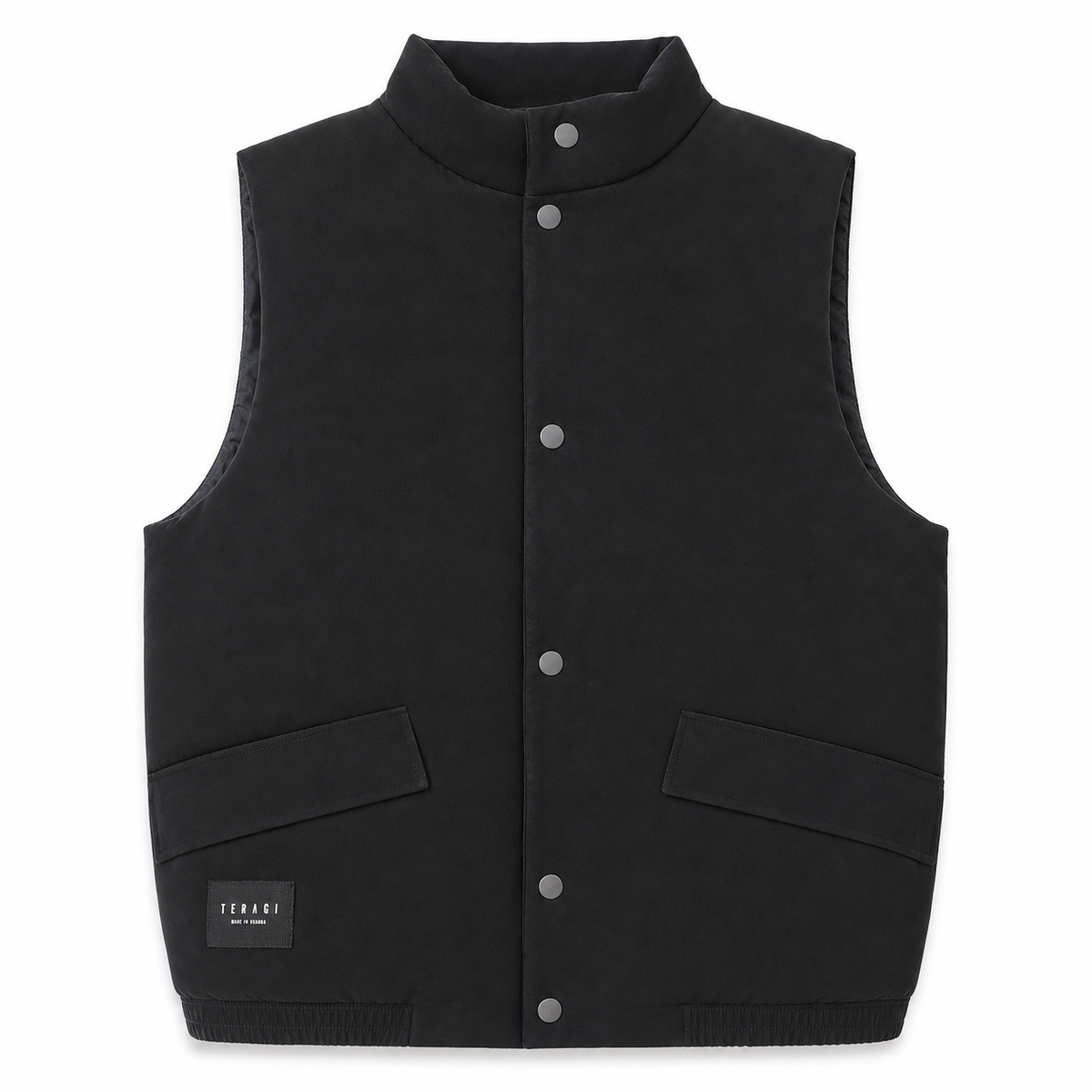 Men Padded Vest Stand Collar