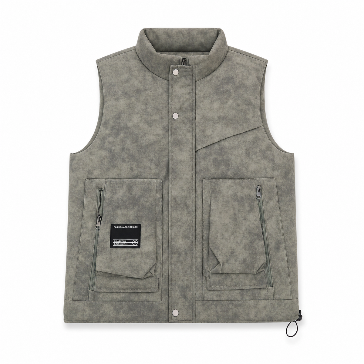 Men Padded Vest Stand Collar