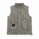 Men Padded Vest Stand Collar