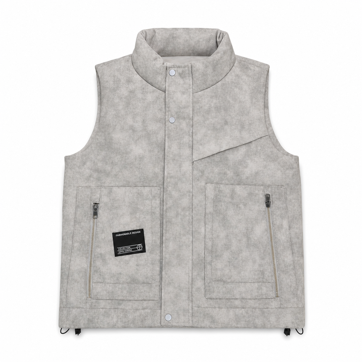 Men Padded Vest Stand Collar