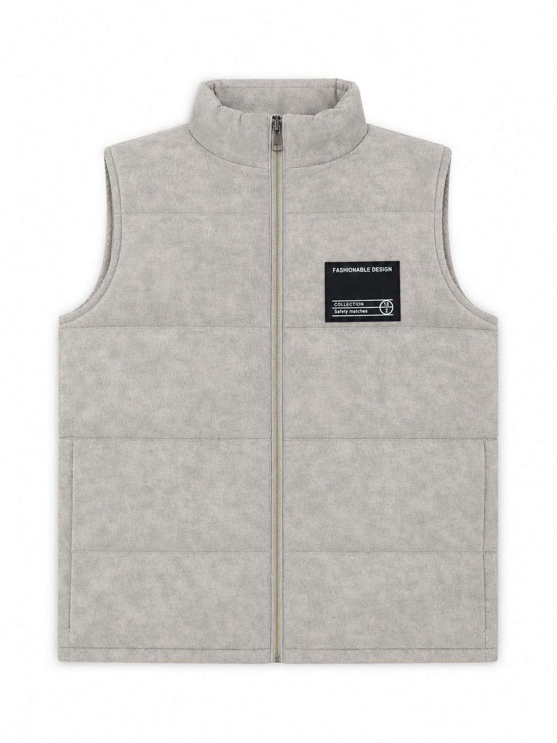 Men Padded Vest Stand Collar