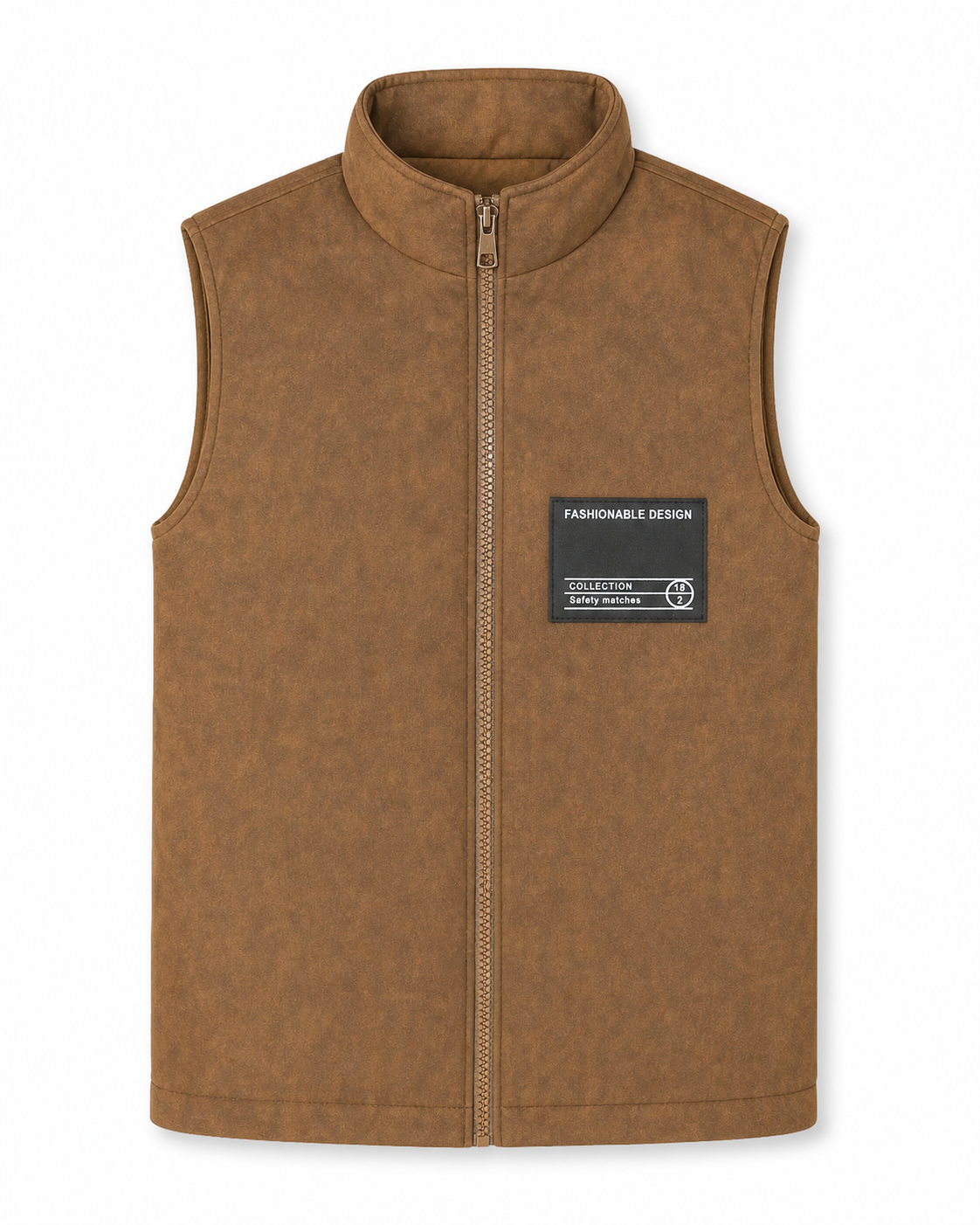 Men Padded Vest Stand Collar