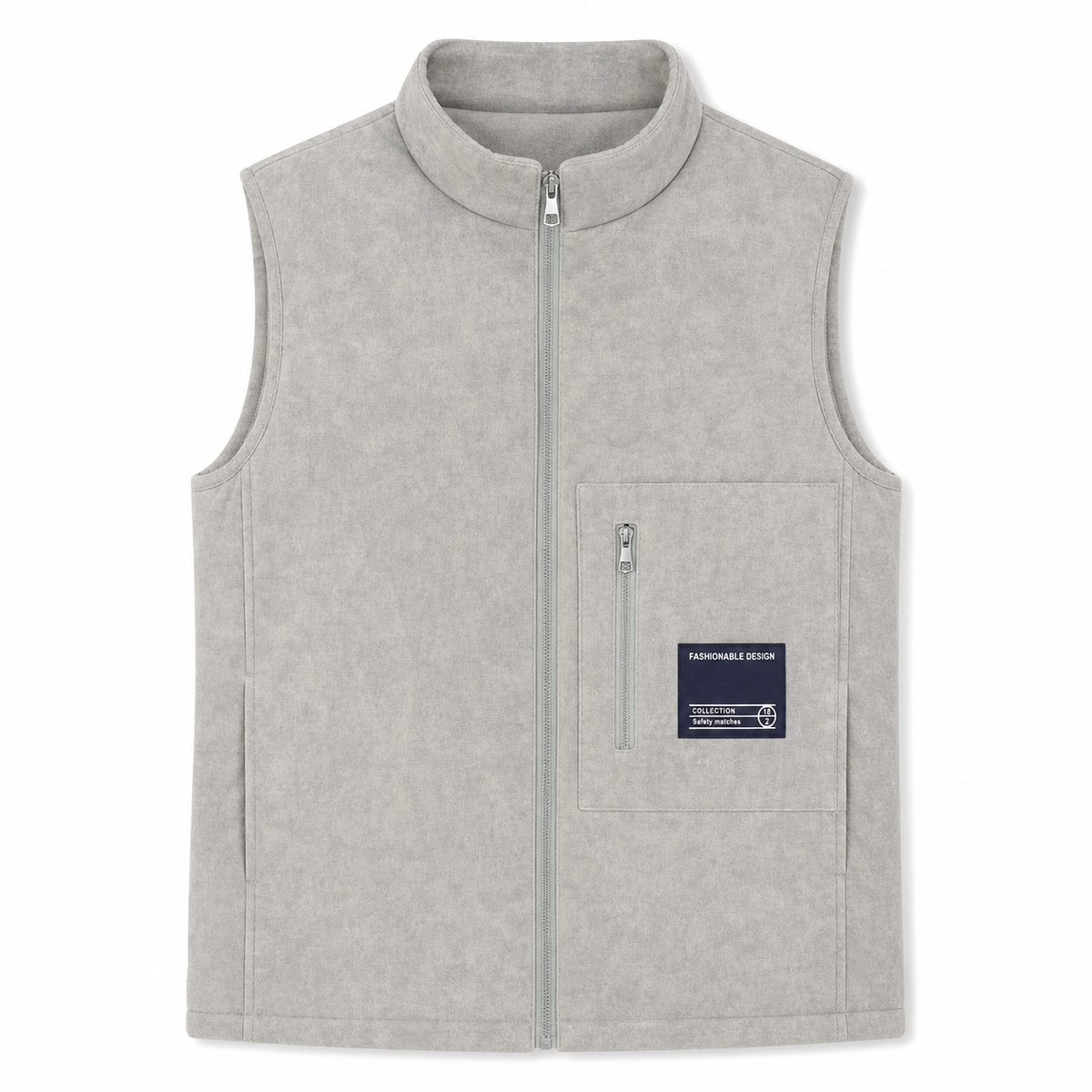 Men Padded Vest Stand Collar