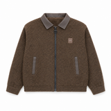 Men Fleece Zip-Up Collared Jacket