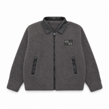 Men Fleece Zip-Up Collared Jacket