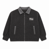 Men Fleece Zip-Up Collared Jacket