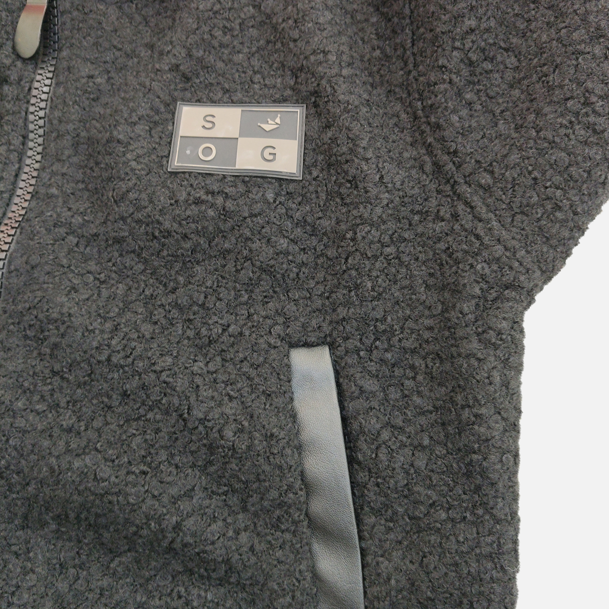 Men Fleece Zip-Up Collared Jacket