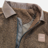 Men Fleece Zip-Up Collared Jacket