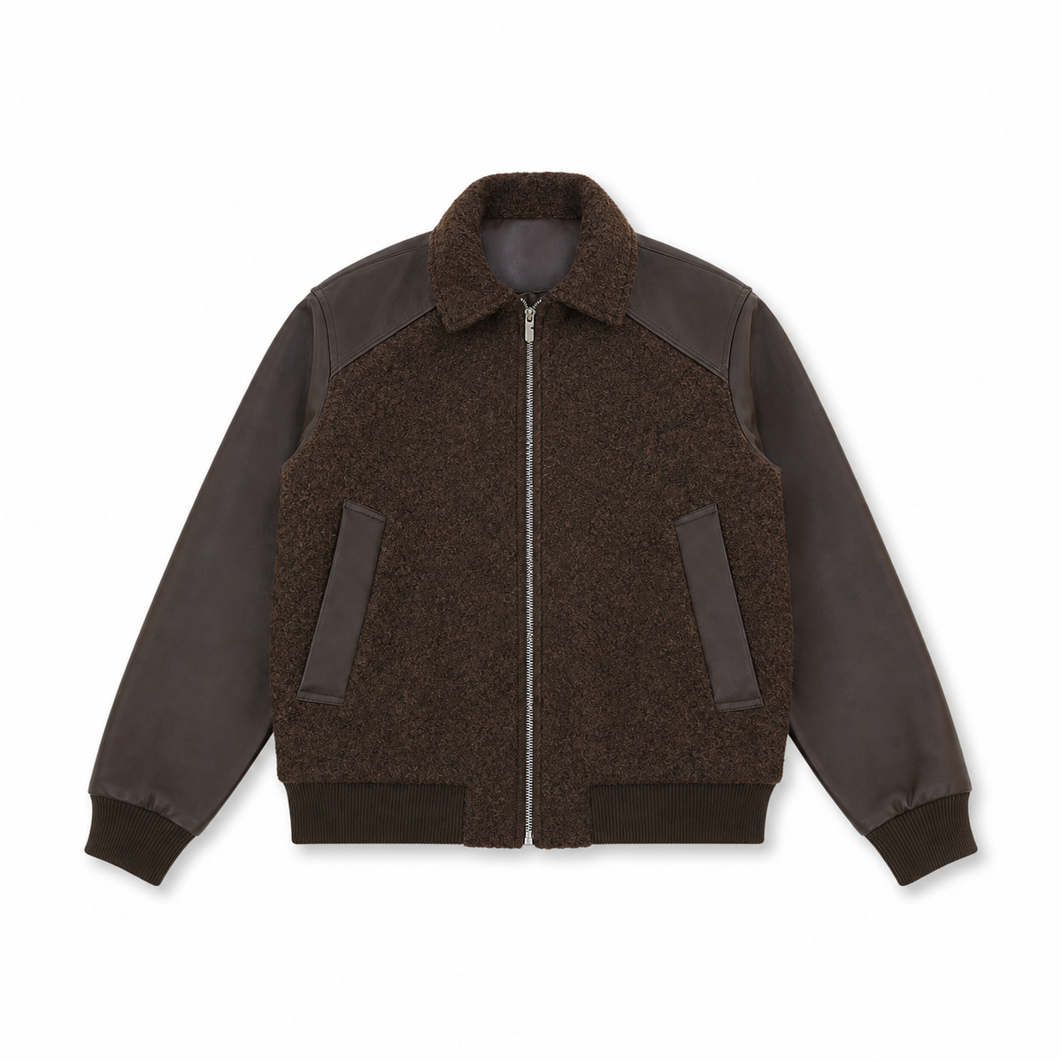 Men Contrast Sleeve Bomber Jacket