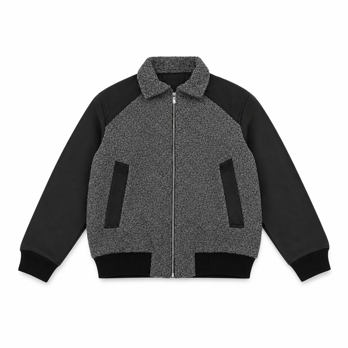 Men Contrast Sleeve Bomber Jacket