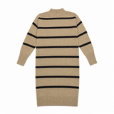 Women Striped Mock Neck Sweater Dress