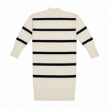 Women Striped Mock Neck Sweater Dress