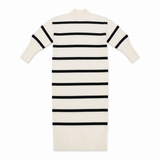 Women Striped Mock Neck Sweater Dress