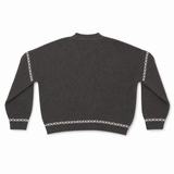 Women Cross-Stitch Ribbed Knit Pullover