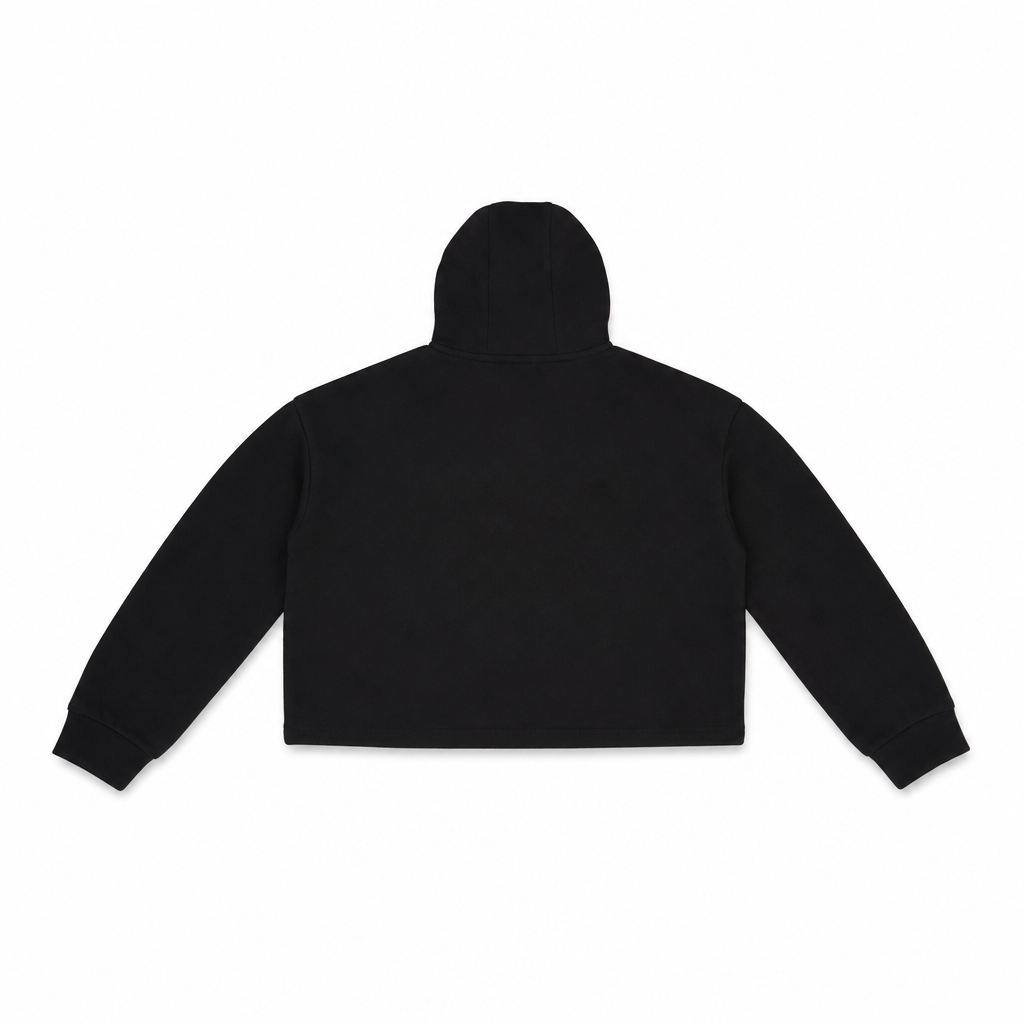 Women Cropped Printed Hoodie